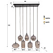 Luster 60-43 Altura 4+3L Frosted Sienna Brown Glass