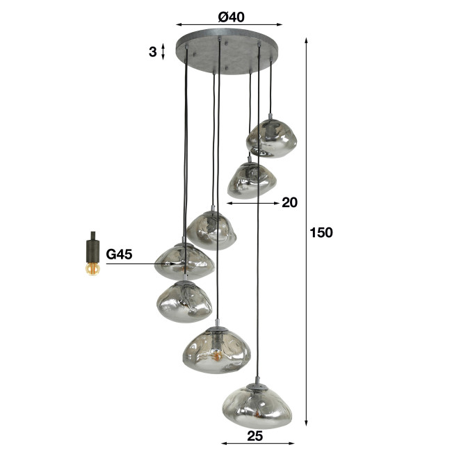 Luster 70-11 7L Round Cloud Luster 70-11 7L Round Cloud