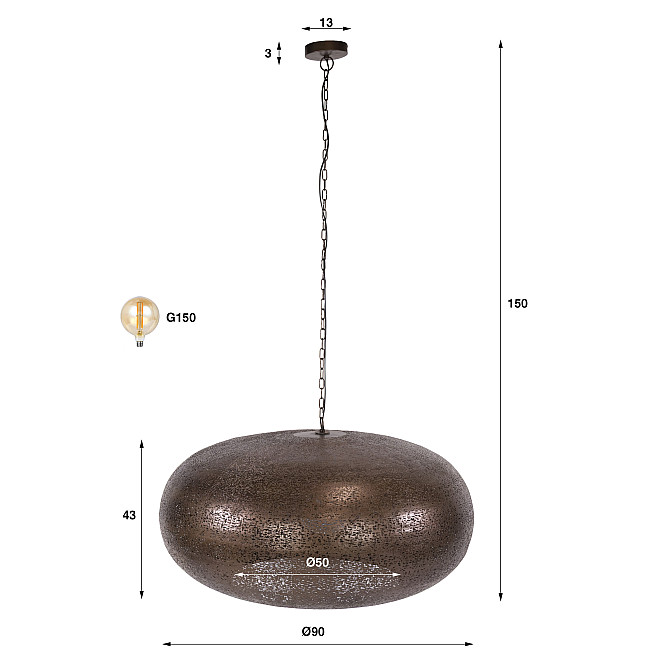 Luster 70-35 Cielo 1L Ø90cm Antique Cooper