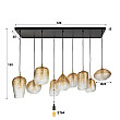 Luster 70-96 Stripe 5+4L Jantar Glass