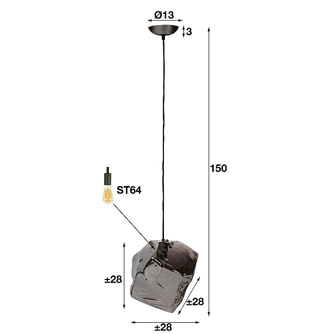 Luster 72-27 Rock 1L Chrome Glass