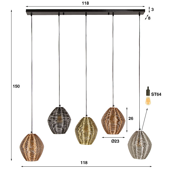 Luster 72-72 Web 5L Multicolour Nikel
