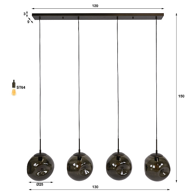 Luster 74-57S Stellar 4L Brown Glass