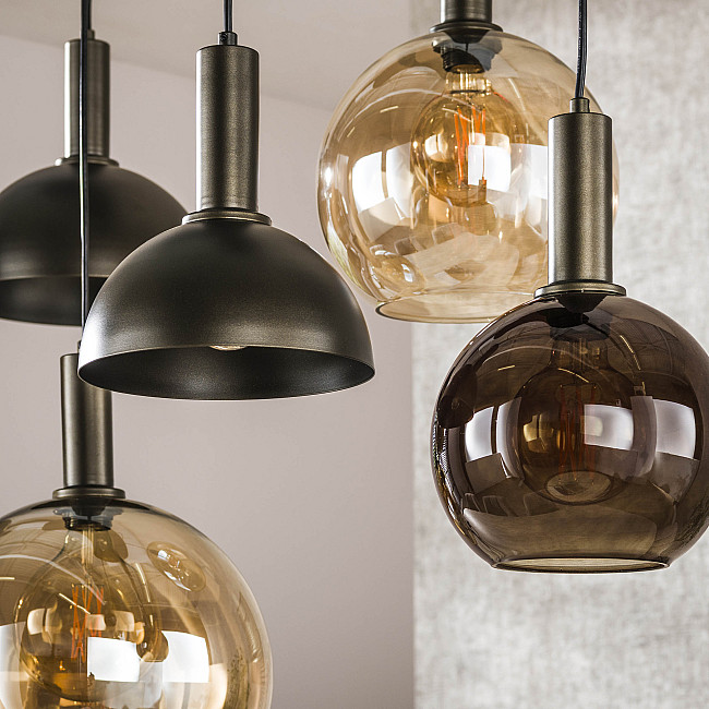 Luster 75-00 Cluster 4+3L Brown + Jantar Glass