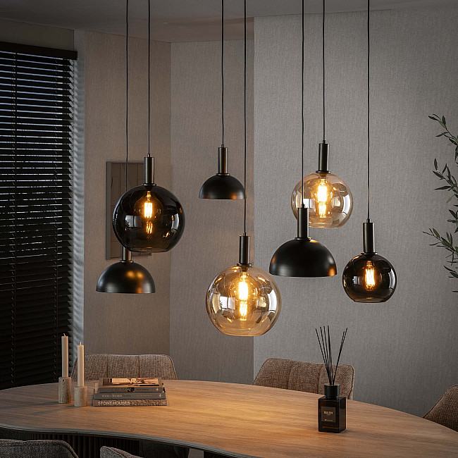 Luster 75-00 Cluster 4+3L Brown + Jantar Glass