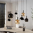 Luster 75-00 Cluster 4+3L Brown + Jantar Glass