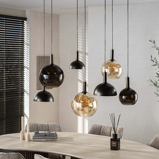 Luster 75-00 Cluster 4+3L Brown + Jantar Glass