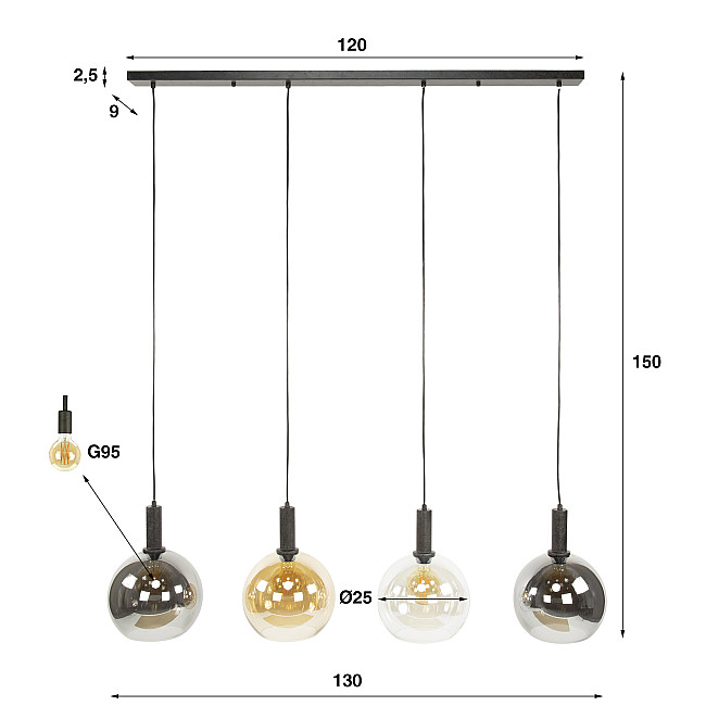 Luster 79-11 Sfere 4L Multicolour Glass
