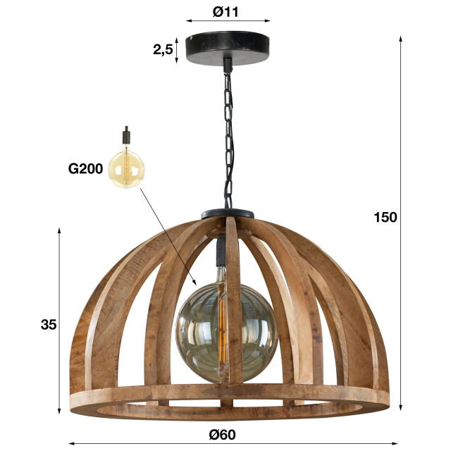 Luster 83-66 Wooden curved mango frame