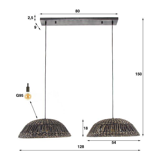 Luster 84-17 2 x Dome Vodná Hyacinta