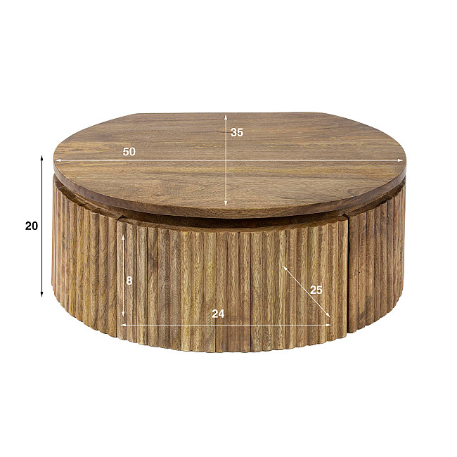 Nočný stolík 23-11 Wave Drevo Mango