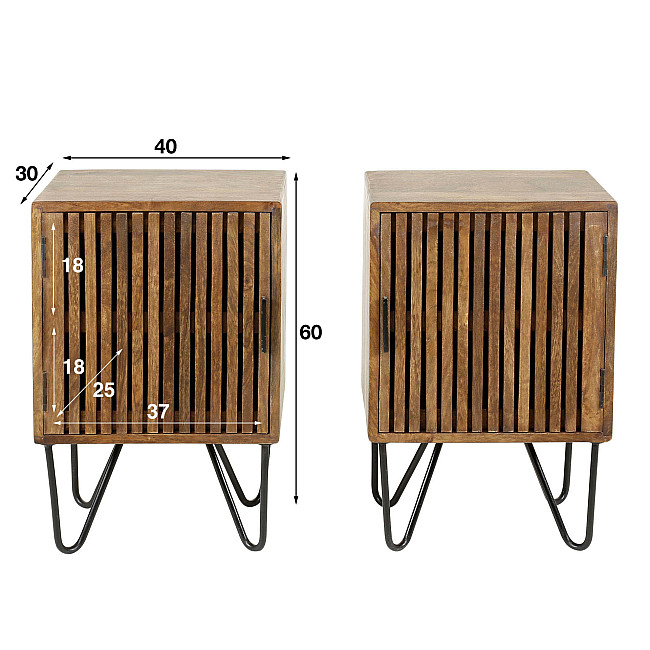 Nočný stolík 23-95 Tweak Drevo Mango 2-Set