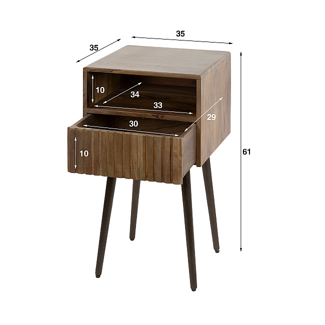Nočný stolík 30-13 Carve Drevo Acacia
