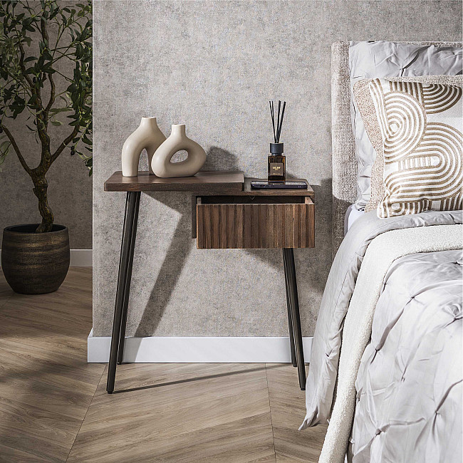 Nočný stolík 30-14 Carve Drevo Acacia - Ľavý