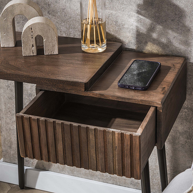 Nočný stolík 30-14 Carve Drevo Acacia - Ľavý