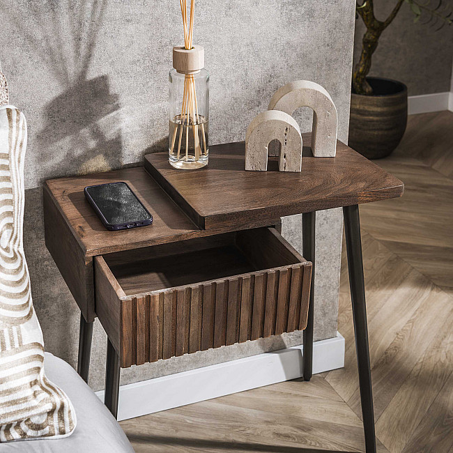 Nočný stolík 30-15 Carve Drevo Acacia - Pravý