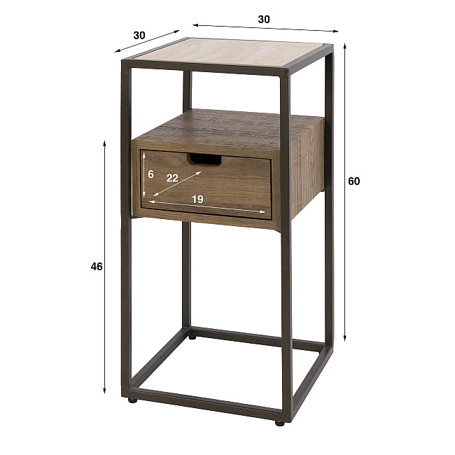 Nočný stolík 42-40 Cassetto Travertín