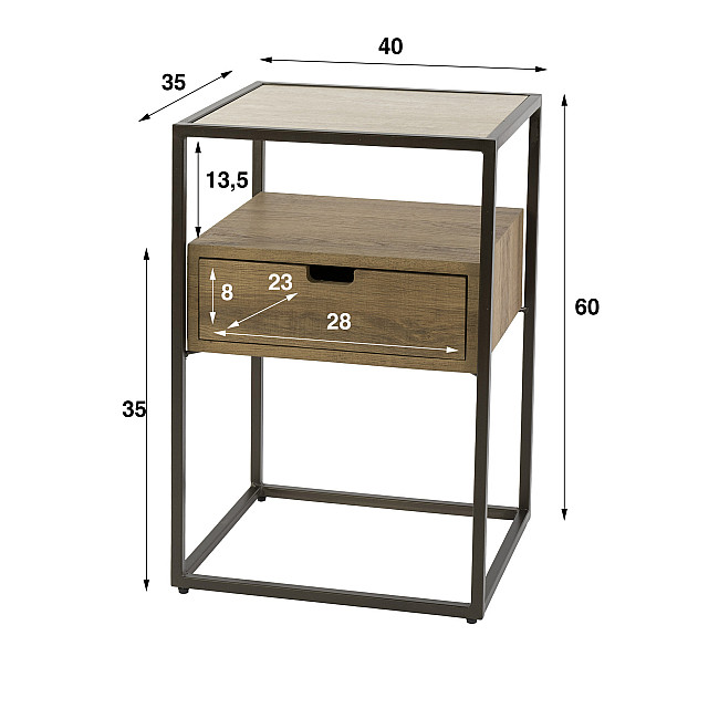 Nočný stolík 42-41 Cassetto Travertín