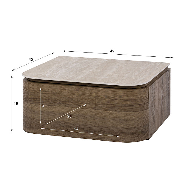 Nočný stolík 42-42 Cassetto Travertín