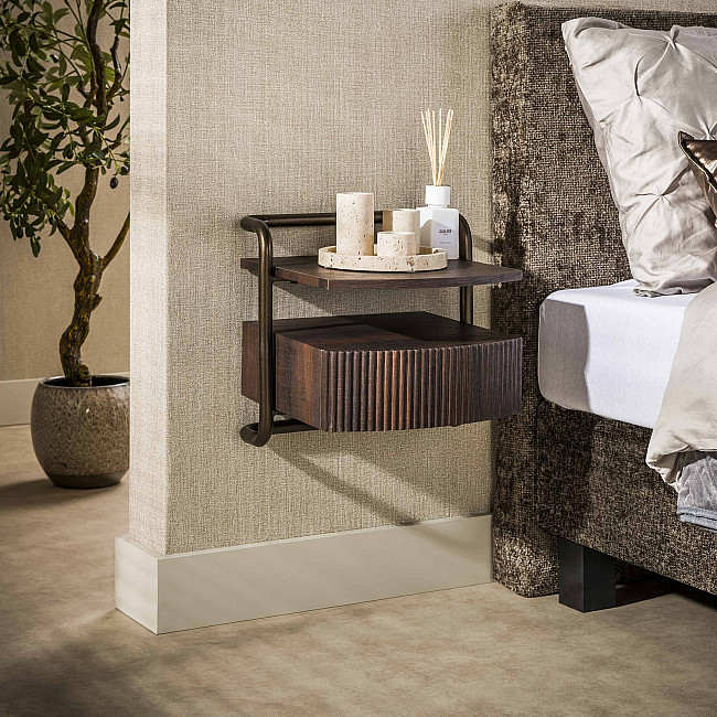 Nočný stolík 57-15 Bend Tmavo hnedý Dub - dyha