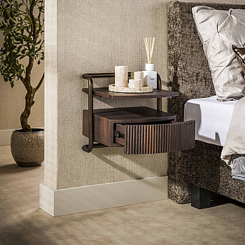 Nočný stolík 57-15 Bend Tmavo hnedý Dub - dyha