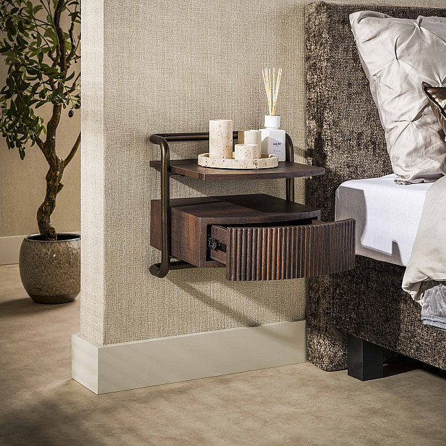 Nočný stolík 57-15 Bend Tmavo hnedý Dub - dyha