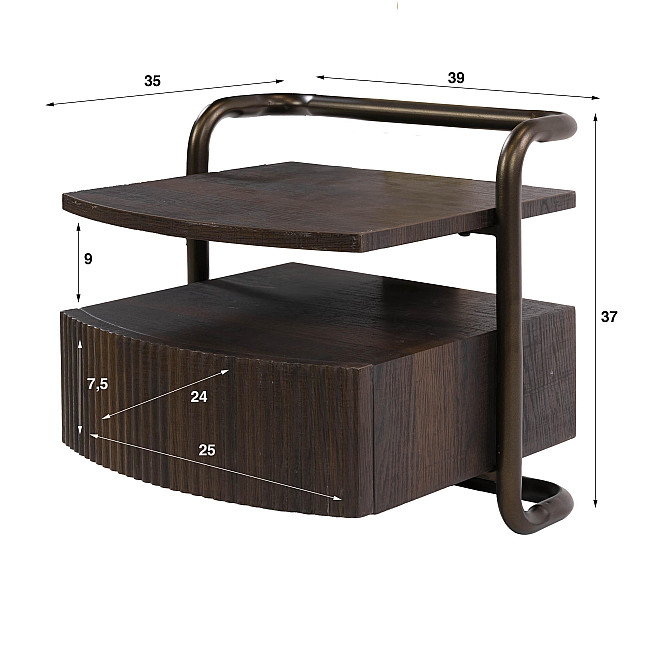 Nočný stolík 57-15 Bend Tmavo hnedý Dub - dyha