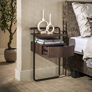 Nočný stolík 57-16 Bend Tmavo hnedý Dub - dyha