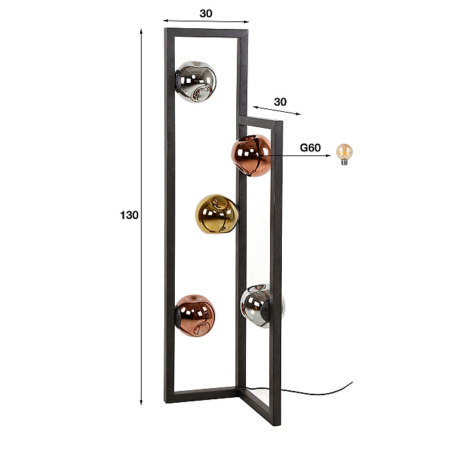 Stojaca lampa 74-52 Stellar 5L Multicolour Glass