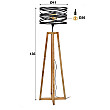 Stojaca lampa 76-73 Twist 1L Drevo Mango