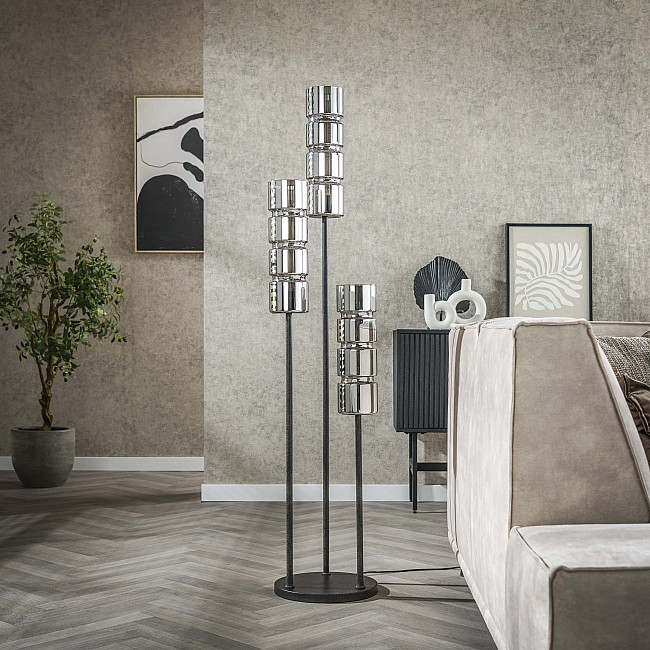 Stojaca lampa 77-13 Cylinder 3L Chromed Glass