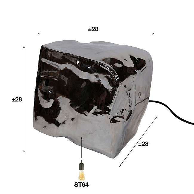 Stolová lampa 72-25 Rock 1L Chrome glass