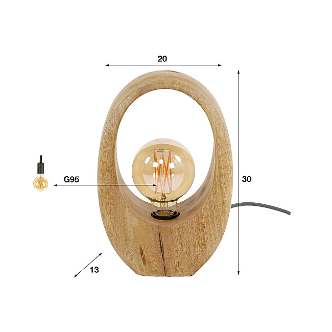 Stolová lampa 73-21 Arch 1L Drevo Mango