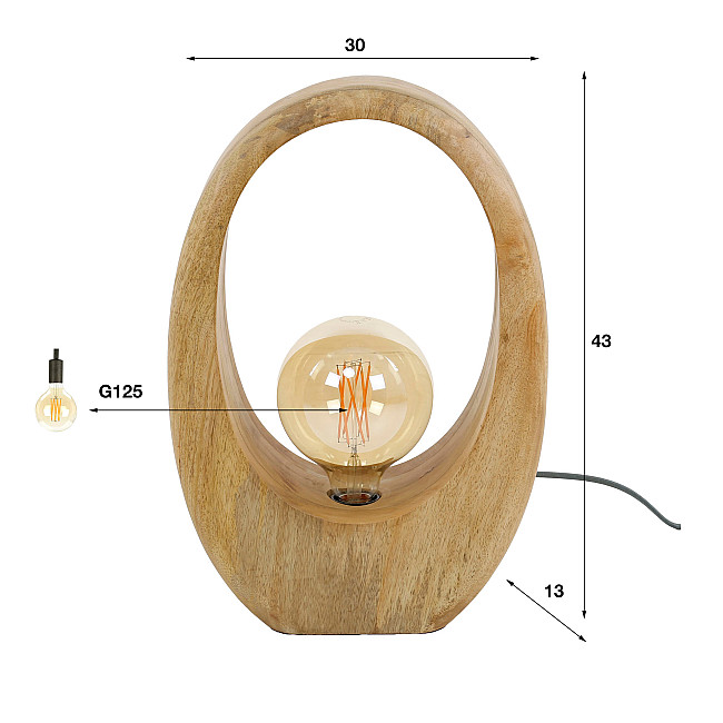 Stolová lampa 73-22 Arch 1L Drevo Mango