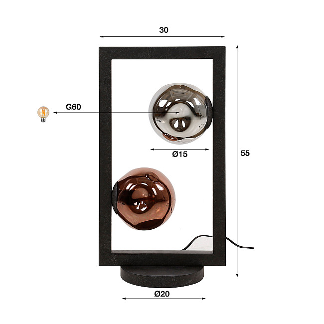 Stolová lampa 74-53 Stellar 2L Mulicolour glass