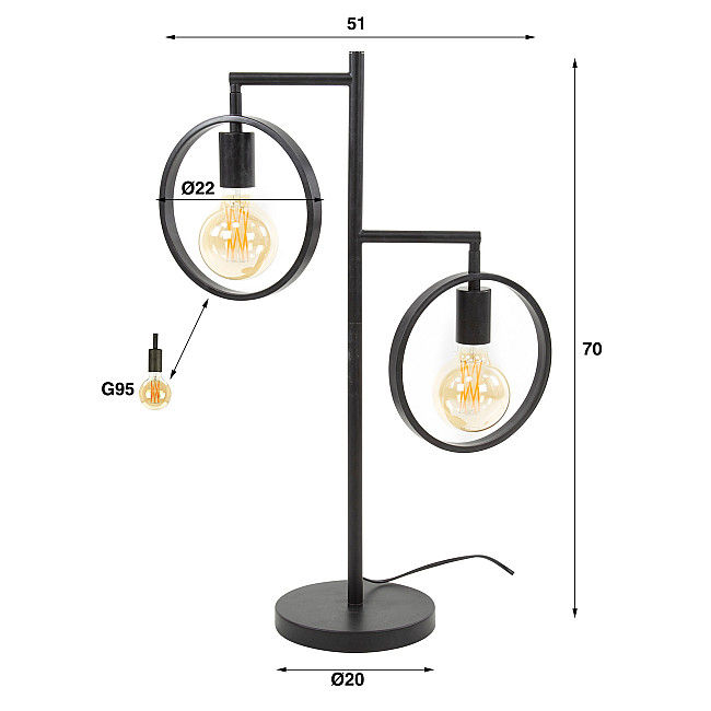 Stolová lampa 74-82 Ring 2L Charcoal