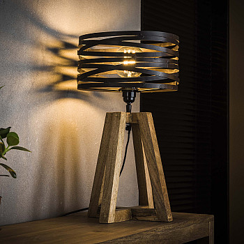 Stolová lampa 76-71 Twist 1L Drevo Mango