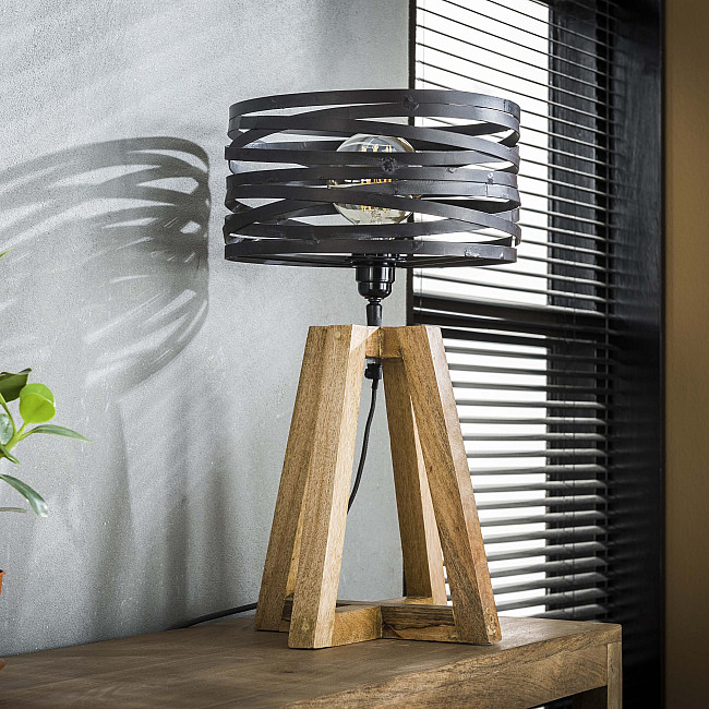 Stolová lampa 76-71 Twist 1L Drevo Mango