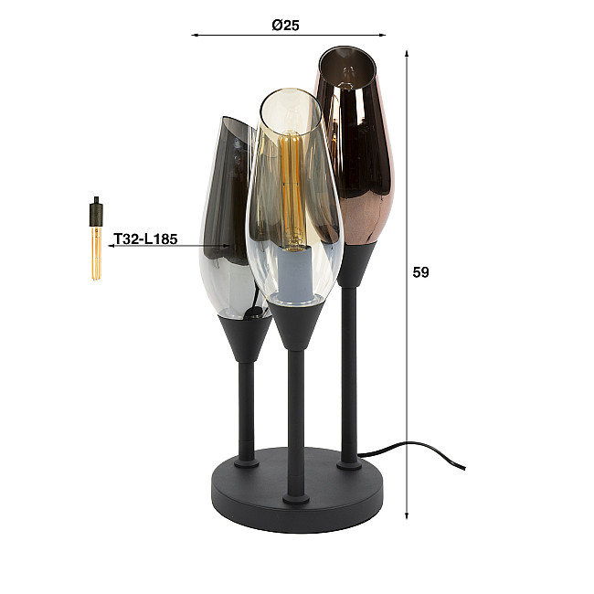 Stolová lampa 76-87 Cocoon 3L Mulicolour glass