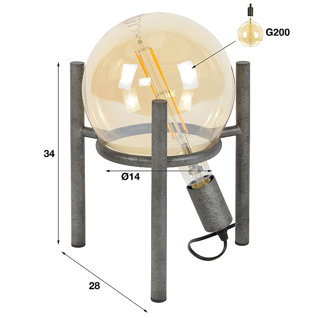 Stolová lampa 77-41 1L Saturn Old Silver