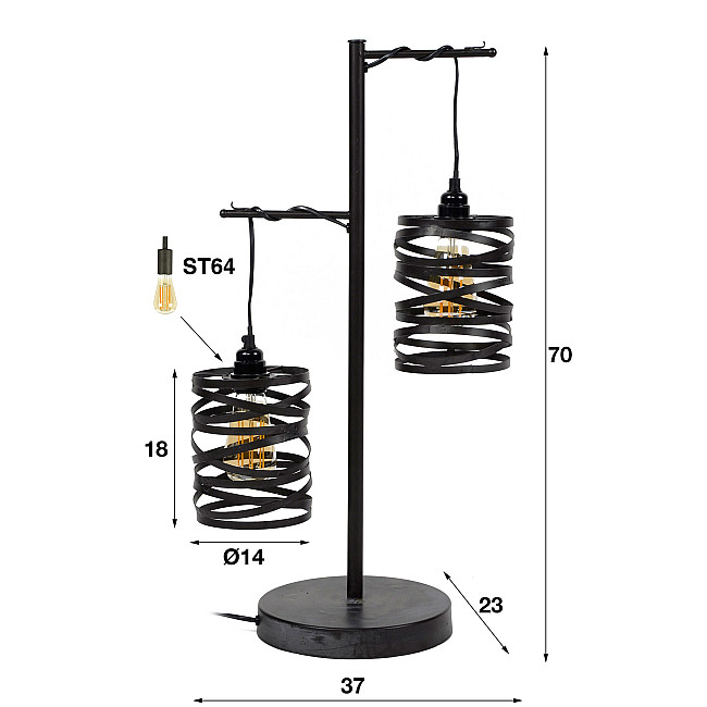 Stolová lampa 82-91 2L Spindle Slate Gray