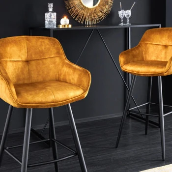 Barová stolička Euphoria 43687 Zamat - Žltá