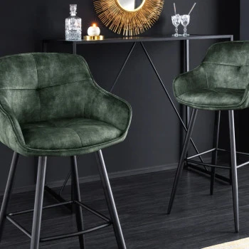 Barová stolička Euphoria 43688 Zamat - Tmavozelená