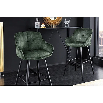 Barová stolička Euphoria 43688 Zamat - Tmavozelená