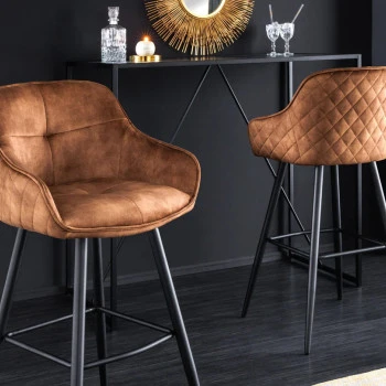Barová stolička Euphoria 43689 Zamat - Hnedá