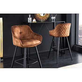 Barová stolička Euphoria 43689 Zamat - Hnedá