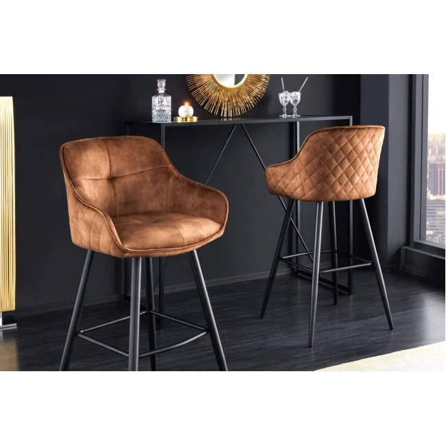 Barová stolička Euphoria 43689 Zamat - Hnedá