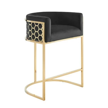 Barová stolička Elegance 47502 Zamat - Čierna