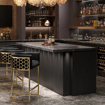 Barová stolička Elegance 47502 Zamat - Čierna