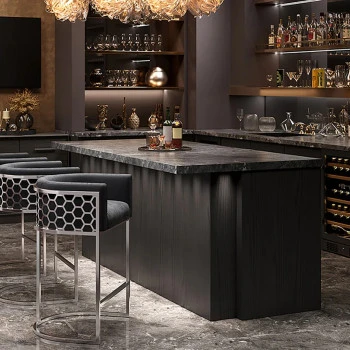 Barová stolička Elegance 47504 Zamat - Šedá